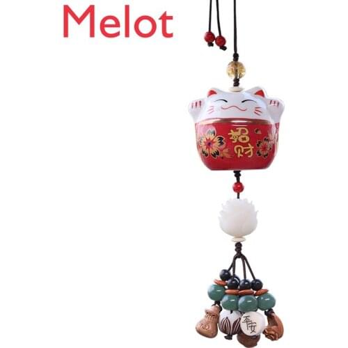 Lucky Cat Automobile Hanging Ornament Cute Car Decorations Car Interior Hanging Accessories Car Rearview Mirror Giving Presents