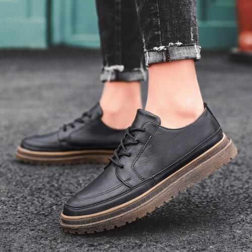 Men Shoes Leather Brogue Shoes Brand Vogue Business Outdoor Travel Casual Natural Footwear Male Classic OfficenSlip Flats hj32