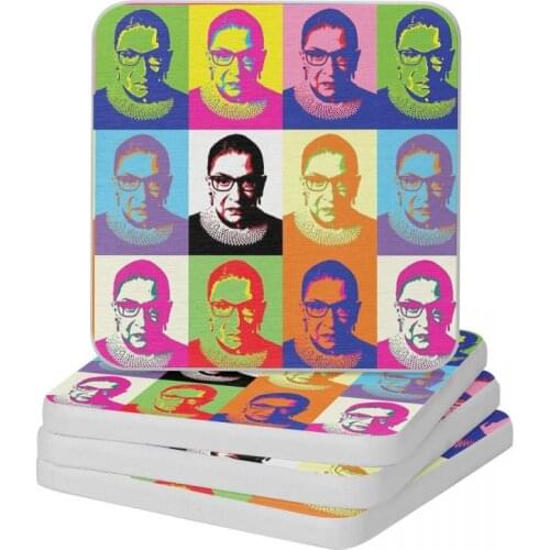 Ruth Bader Ginsburg Diatomite Square Round Coaster Eco-friendly Cup Bonsai Mat Soap Toothbrush Pad Wholesale 10x10cm