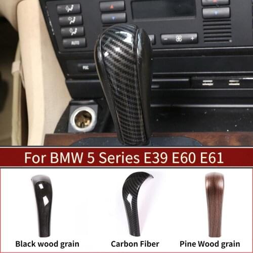 For BMW 5 Series E39 E60 E61 X3 E83 X5 E53 3 Series E46 1995-2007 Carbon Fiber Style ABS Car Center Gear Shift Head Cover Trim