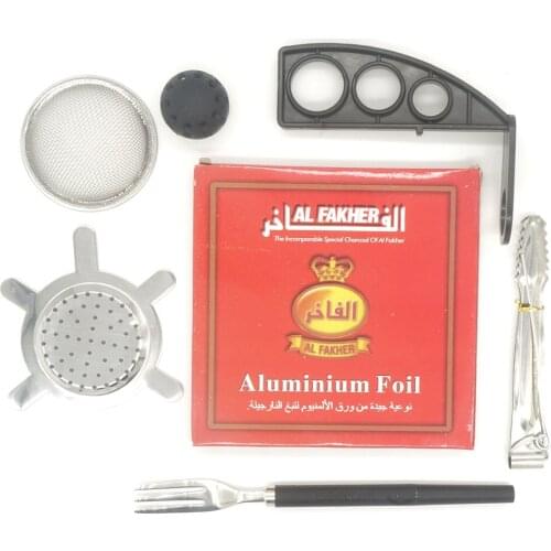 1set Shisha Hookah Accessories Set With Fork And Aluminium Foil Carbon Tongs Narguile Cachimba Nargile Cigarette Chicha Tool