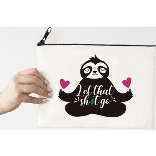 Custom Cosmetic Bag Sloth Cute Animal Pouch Bag Personalized Cosmetic Bag Organizer Cosmetic Bag Travel Gift for Her