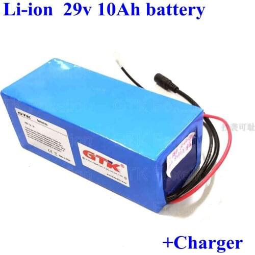 Li-ion 29v 10ah lithium battery pack BMS 15a 400w motor 28v 30v electric sofa 29.6v battery 25v 26v 31v +33.6v 2A Charger