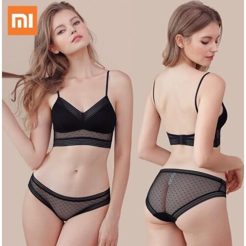 Xiaomi Backless Bra Sets Sexy Lace Underwear Seamless Backless Bralette Brassiere Sexy Panties Lingerie Briefs Female Intimates