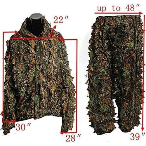 Hunting Ghillie Suits Set Latest 3D Maple Leaf Printed Linen Hunting Clothes Laser Stereo Version Top And Shorts Set7