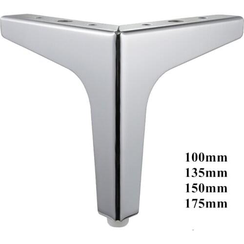 4pcs Metal Furniture Leg Support Silver Coffee Table Legs Sofa Foot Furniture Accessories Rubber Foot Bed Riser