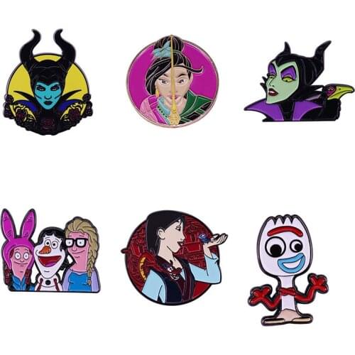 Disney Princess Brooch Frozen Metal Lovely Mulan Badge Gift Clothes Lapel Pin Fashion Kid
