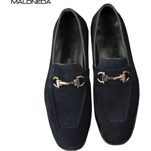 MALONEDA Custom New Genuine Cow Suede Handmade Mens Casual Slip On Shoes Loafers With Goodyear Welted High Quality Shoes