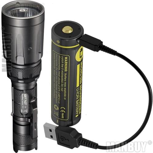 NITECORE 5 Color SRT7GT + USB Rechargeable Battery CREE XP-L HI V3 1000LM Smart Ring Waterproof Flashlight UV Light Rescue Torch