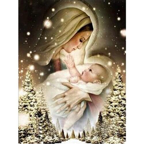 New 5D full Square/Round diamond painting-Our Lady child-diamond embroidery rhinestone DIY mosaic Cross Stitch 3D Home Decor Y10