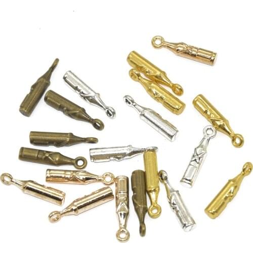 30pcs antique bronze tone beer bottle charms For Jewelry Making