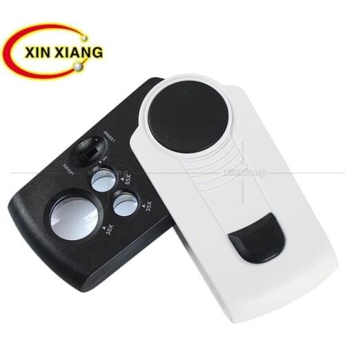 Wholesale hand-held folding magnifying glass 3 LED lights portable high-speed bead set 3X the banknote inspection lamp Magnifier