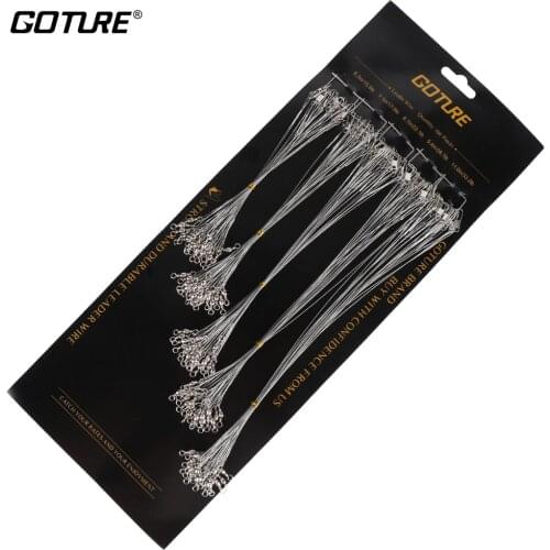 Goture Wire Fishing Line Leashes for Fishing 16CM 18CM 22CM 24CM 28CM Lure Hook Line Trace Leader Swivel Spinner Shark Spinning