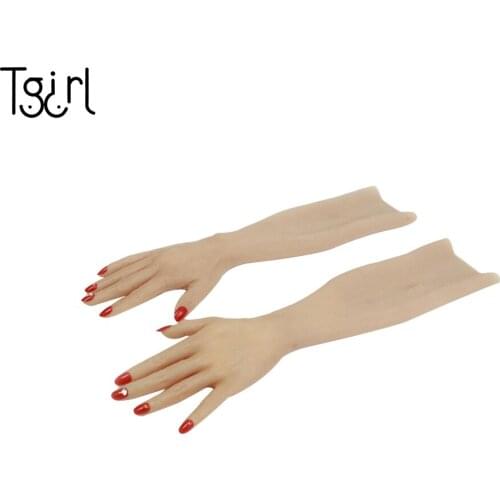 Tgirl Silicone Hand Sleeve Prosthesis Female Highly Simulated Skin Artificial Arm Cover Scars Cosplay