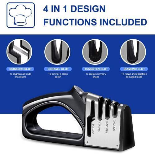 4 in 1 Knife Sharpener Professional 4 Angle Knife, Grater, Cutters Knife Sharpener, Masat Точилка для ножей 4 в 1 Professional