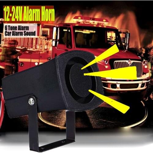 6 Tones Universal Car Reversing Anti-theft Warning Device Police Fire 110-120db Alarm Horn Ring Alarm Speaker For Audi BMW VW
