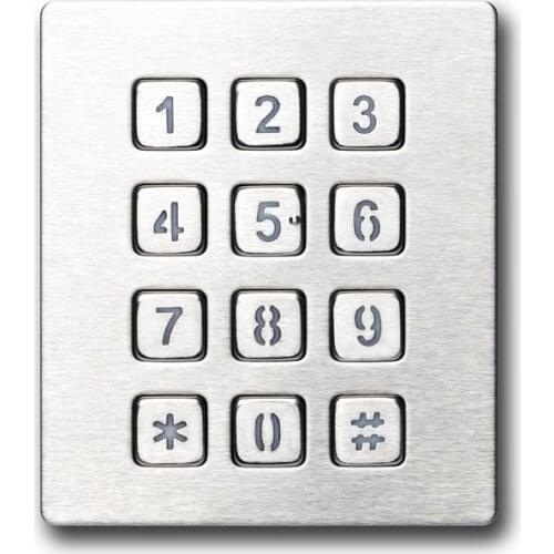 IP65 Waterproof Industrial Keyboard Security safety Rugged Metal Stainless Steel Backlit Numeric Keypad