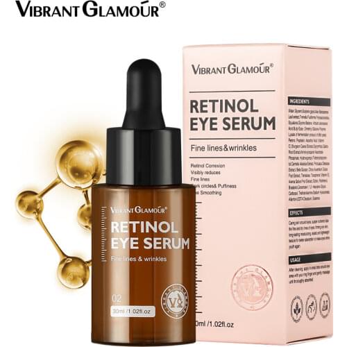 VIBRANT GLAMOUR Retinol Eye Serum Anti-Wrinkle Remove Eye bags Fade Fine lines Dark Circles Brighten Whitening Skin Care 30ml