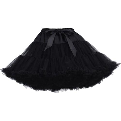 Lolita Petticoat Mini Woman Ruffle Tulle Puffy Underskirt Tutu Cosplay Rockabilly Crinoline 2021 New Arrival