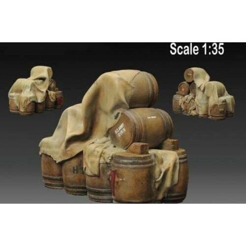 1/35 ancient Covered Wooden Barrels Set (INCLUDE ONE ) Resin figure Model Miniature gk Unassembly Unpainted