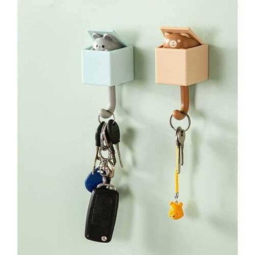 1 Pieces Creative Cat Hook Cute Seamless Dormitory Bedroom Door Hangers Hooks Key Umbrella Towel Cap Coat Rack Wall Decoration