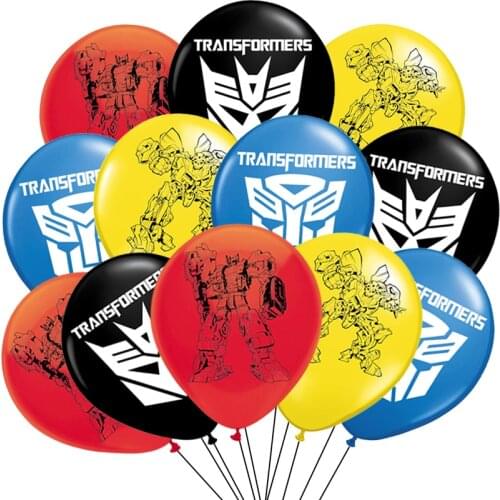 10/12pcs 12inch Transformation Balloons Black Red Yellow Bee Latex Ballons Robot Car Party Happy Birthday Decoration Boys Toy