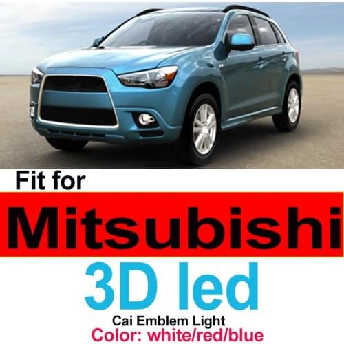 3D Led Car Light Front Rear BadgeTrunk Emblem Cover Auto Accessory for GALANT-09, Lancer-10, LIONCEL- 04, Zinger, ASX, CUV