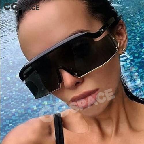 47153 Polarized Rectangular Sunglasses One Lens Goggle Large Frame Sunglasses UV400 Men Women Eye Care Glasses