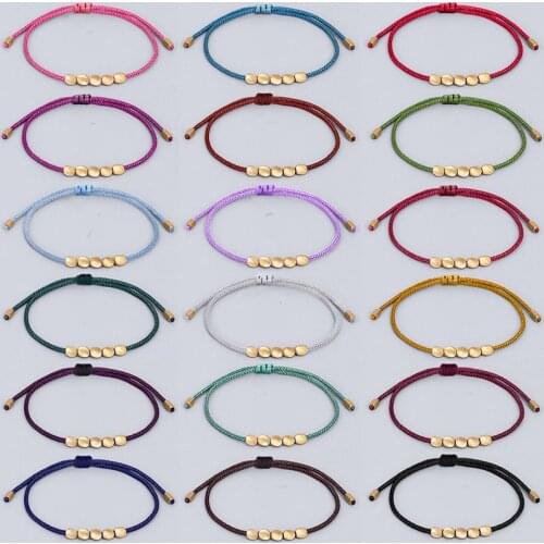 5 Irregularity Handmade Tibetan Copper Bead Bracelet Women Lucky Bracelet Bangles Men Adjustable Prayer Bracelets Jewelry QX-20