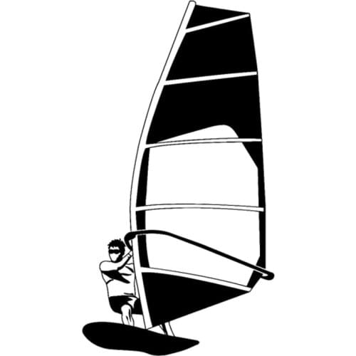 8.2CM*15.1CM Fashion Sailboat Water Sports Vinyl Car Stickers Silhouette Black/Silver Decor S9-1090
