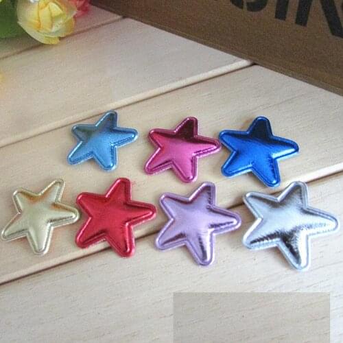 Sew on Mix Color Felt Patches For Clothes 2.5cm PU Star shape 80pcs scrapbooking accessories