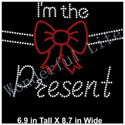 Free shipping i ma the bow present rhinestones transfers motif iron on for kids