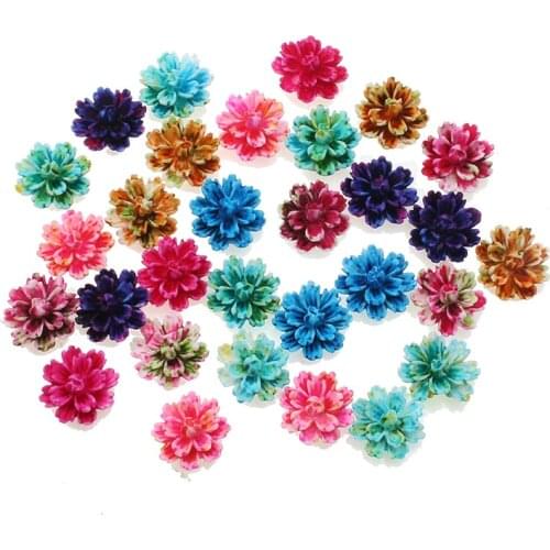 50Pcs 12x13mm Mixed Resin Flower Decoration Crafts Flatback Cabochon Beads Embellishments For Scrapbooking DIY Accessories