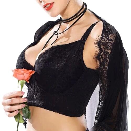 Womens Full Coverage Underwired Non Padding Breathable Balconette Sheer Floral Lace Bra Plus Size 34-46 B C D E F G H I J