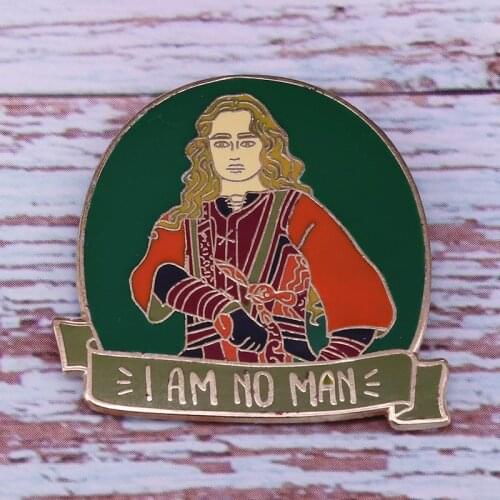 I Am No Man enamel pin glorious feminist jewelry