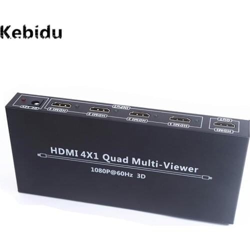 Kebidu 1080P Segmentation Converter Quad Multi-viewer HD Video Splitter Compliant With HDMI-compatible 1.3a HDCP 1.2 With PIP