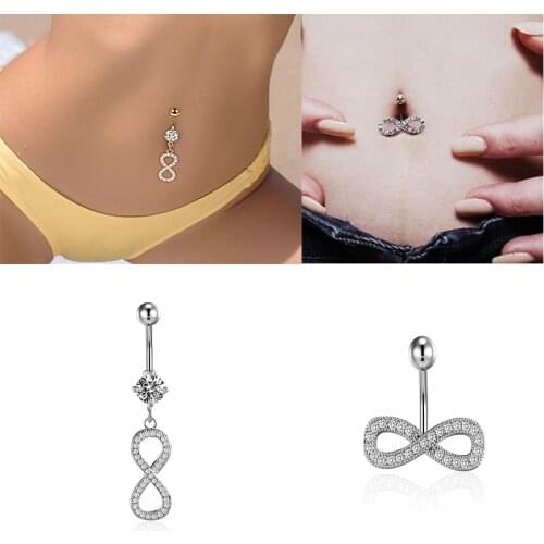 1ps NEW Stainless steel fashion zircon inlaid navel Button Navel Ring Navel nail belly piercing jewely