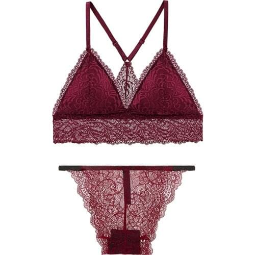 Sexy Lingerie Woman Underwear Lace Bralette Bra Brief Sets Women Push Up Tube Tops Bras Panties Suit For Lady New 2021 BANNIROU