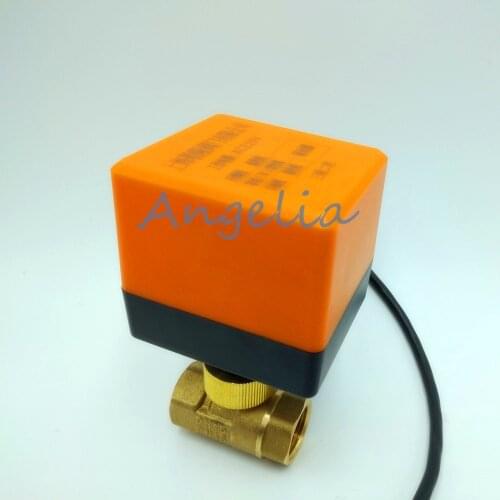 DC12V/24V DN32 G1-1/4" BSPP Brass 2 Way Motorized Ball Valve Electrical Actuator Valve