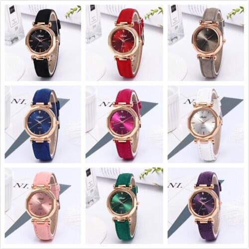 Fashion Ladies Leather Casual Watch Diamond Womens Gift Watch Ladies Luxury Quartz Watch