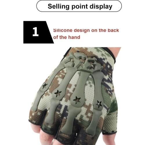 Mens Lightweight Summer Breathable Tactical Gloves Riding Non-slip Wearable Half Finger Gloves Cycling Equipment