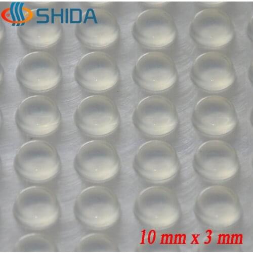 100 PCS 10 x 3 mm Self Adhesive Clear Anti Slip Silicone Furniture Bumper Pads Shock Absorber Flat Rubber Feet Pads for Cabinet