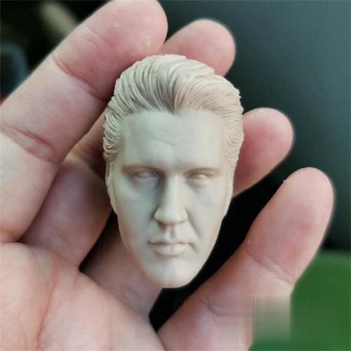 Unpainted 1/6 Scale Singer Elwis Head Sculpt Model For Action Figure Dolls Soldier Accessories Painting Exercise No.176