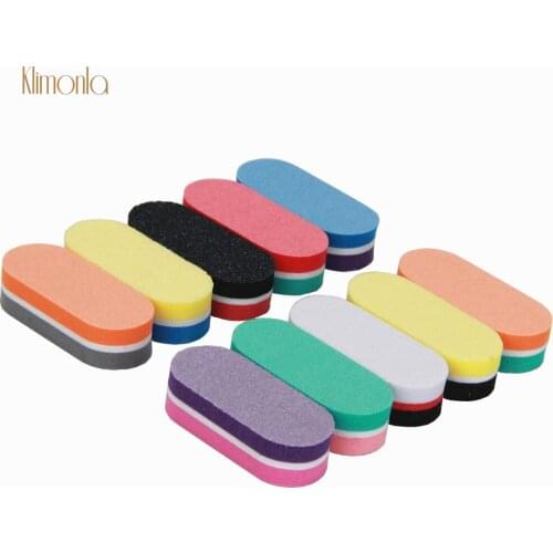 New Style 10pcs/lot Colorful Mini Nail File Oval Blocks Sponge Nail Polish Sanding Buffer Nail Polishing Manicure Care Tools