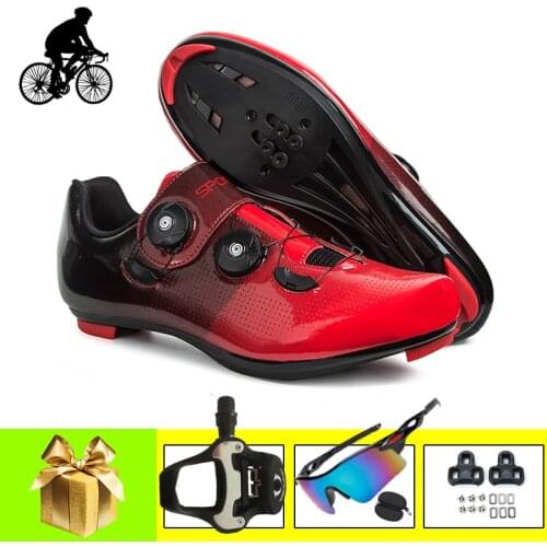 Road Cycling Shoes Add Pedals Double Rotating Button Self-locking Breathable Unisex Riding Bicycle Sneakers Bike Sunglasses