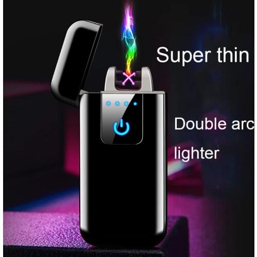 Plasma USB Lighter Touch-senstive Switch Lighter Cigarettes For Smoking Ciga Electronic Lighter Engrave Name Super Thin Lightr