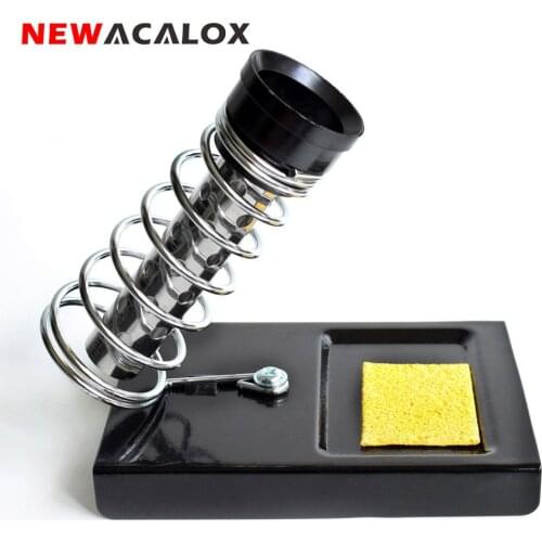 NEWACALOX Soldering Iron Stand Solder Holder Welding Station Metal Base with Soldering Tip Cleaning Sponge Welding Accessories