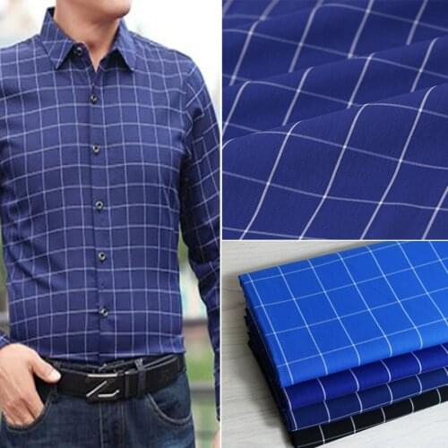 Shirt Cotton Fabric Men Top Stretchy Shirt Dress Nylon Cotton Cooling Jacquard Lattice Classic Shirt Fabric