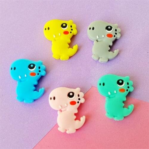 10pcs Silicone Dinosaur theether Beads Cute Cartoon Rodent BPA Free Baby Teething Necklace Mordedor Nursing DIY Jewelry Toy