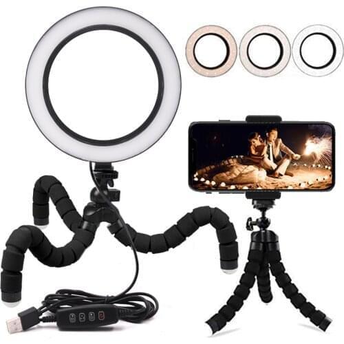 LED Portable Flash Light Live Streaming Ring Lamp Dimmable USB LED Selfie Ring Light for Photography Studio Phone Video